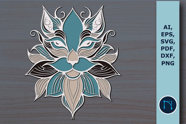laser cut Layered Cat Mandala SVG SVG MD JOYNAL ABDIN 
