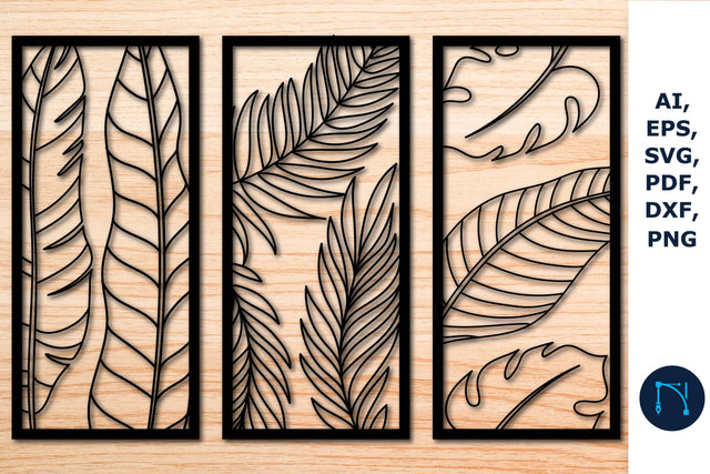 Laser cut Leaf Wall Decor SVG Bundle SVG MD JOYNAL ABDIN 