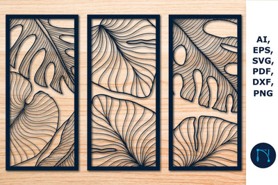 Laser cut Leaf Wall Decor SVG Bundle SVG MD JOYNAL ABDIN 