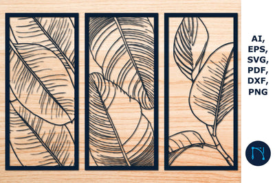 Laser cut Leaf Wall Decor SVG Bundle SVG MD JOYNAL ABDIN 