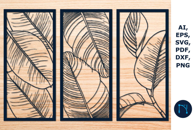 Laser cut Leaf Wall Decor SVG Bundle SVG MD JOYNAL ABDIN 