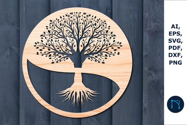 Laser Cut Life of tree Round Decor SVG SVG MD JOYNAL ABDIN 