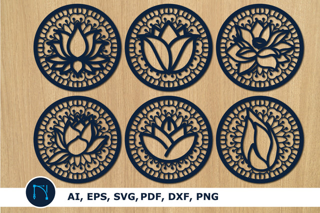 laser cut Lotus Wall Decor SVG bundle SVG MD JOYNAL ABDIN 