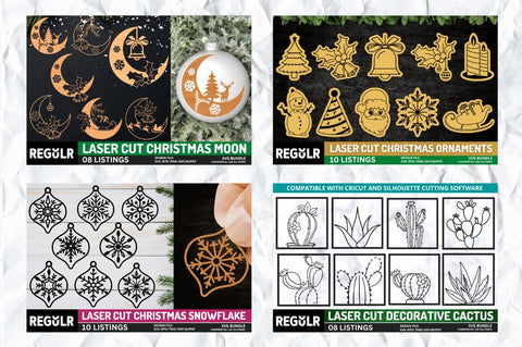 Laser Cut Mega SVG Bundle, Laser Cut Ornament SVG Bundle SVG Regulrcrative 