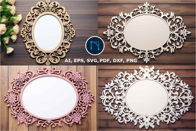 Laser Cut Mirror Frame SVG Bundle SVG MD JOYNAL ABDIN 