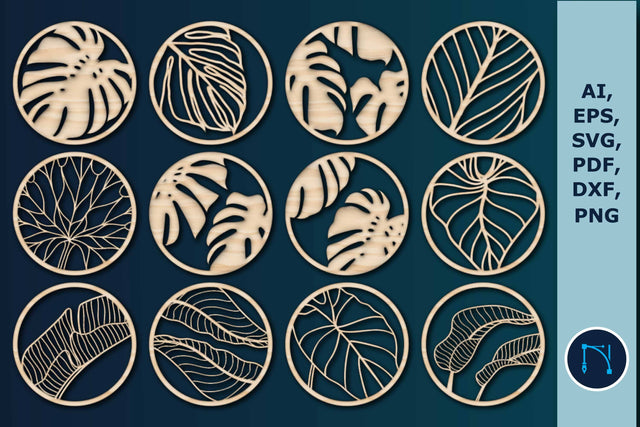 Laser-cut Monstara coasters Bundle SVG SVG MD JOYNAL ABDIN 