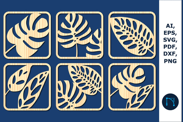 laser cut Monstera Leaf decor bundle SVG SVG MD JOYNAL ABDIN 