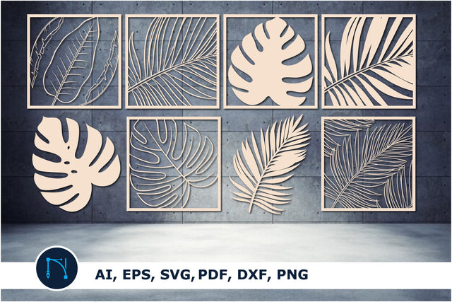 laser cut Monstera leaf decor SVG bundle SVG MD JOYNAL ABDIN 