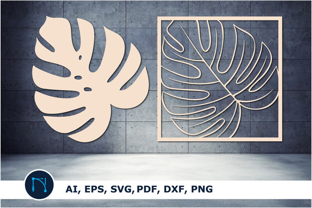 laser cut Monstera leaf home decor SVG SVG MD JOYNAL ABDIN 