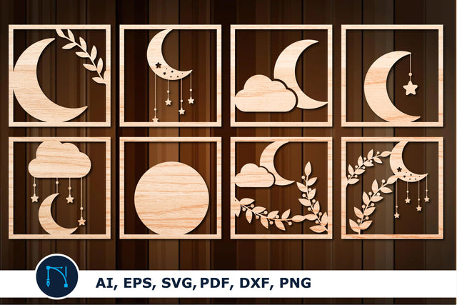 laser cut moon decor SVG cut file bundle SVG MD JOYNAL ABDIN 