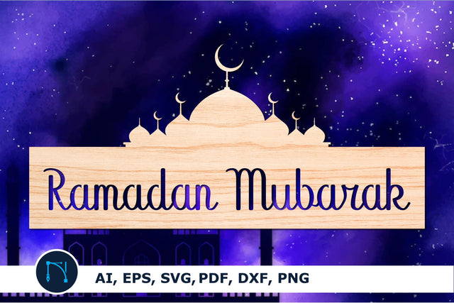 Laser-cut Moon Ramadan Mubarak sign SVG SVG MD JOYNAL ABDIN 