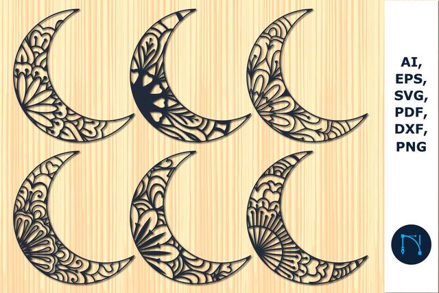 laser cut moon with mandala SVG bundle SVG MD JOYNAL ABDIN 
