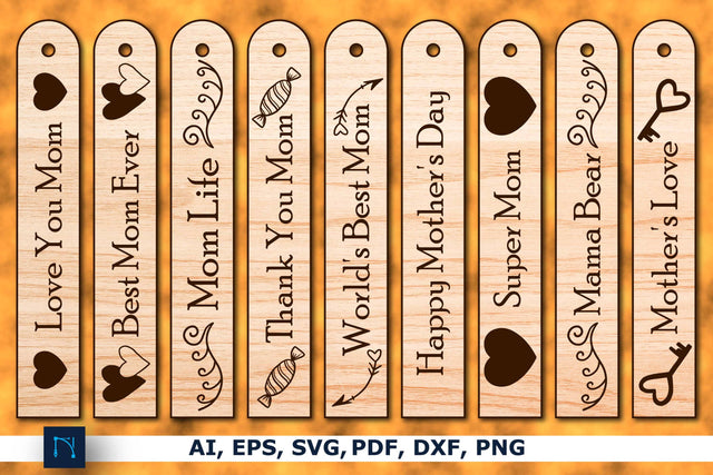 laser cut Mother’s Day Bookmark SVG Bundle SVG MD JOYNAL ABDIN 