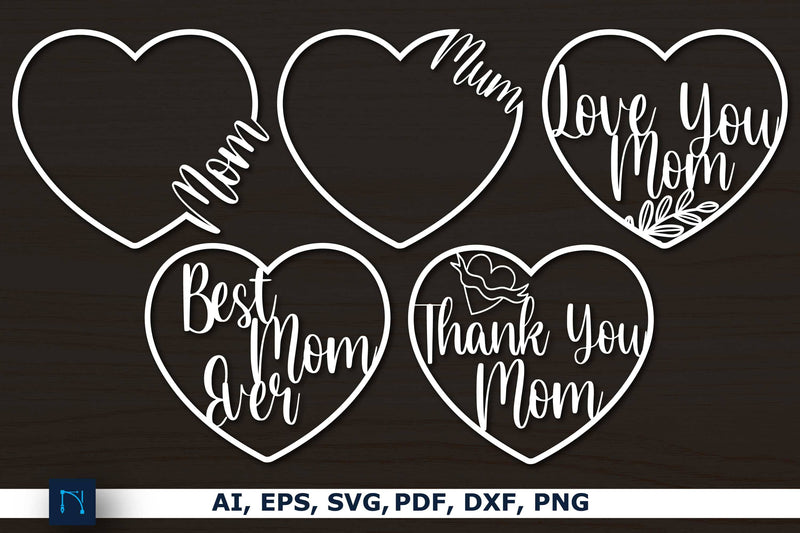 laser cut Mother’s Day Heart SVG Bundle SVG MD JOYNAL ABDIN 