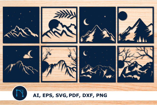 Laser-cut Mountain Wall Decor SVG Bundle SVG MD JOYNAL ABDIN 