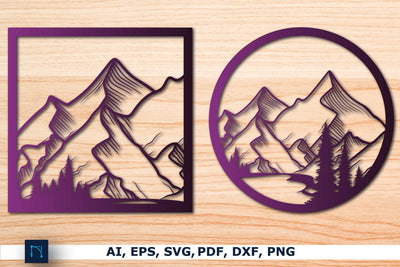 Laser-cut Mountain Wall Decor SVG bundle SVG MD JOYNAL ABDIN 