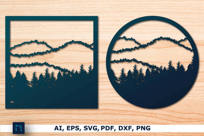 Laser-cut Mountain Wall Decor SVG bundle SVG MD JOYNAL ABDIN 