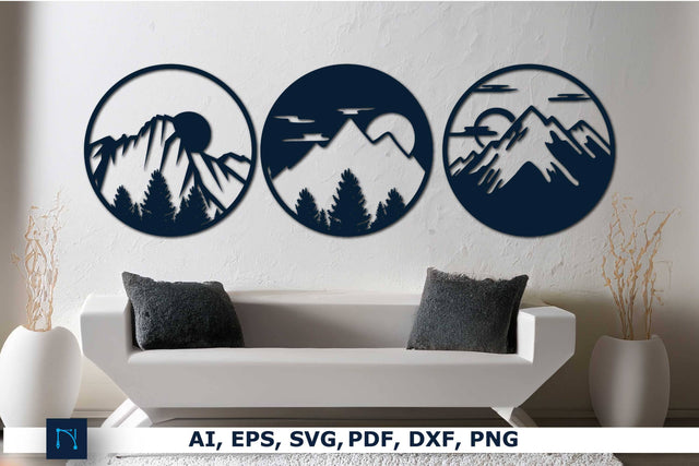 Laser-cut Mountine Wall Decor SVG Bundle SVG MD JOYNAL ABDIN 