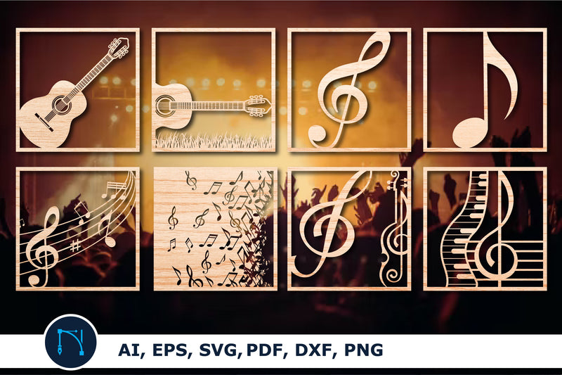 Laser Cut Music Decor Set SVG Bundle SVG MD JOYNAL ABDIN 