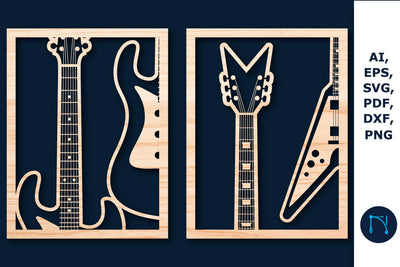 laser cut music Guitars decor SVG Bundle SVG MD JOYNAL ABDIN 