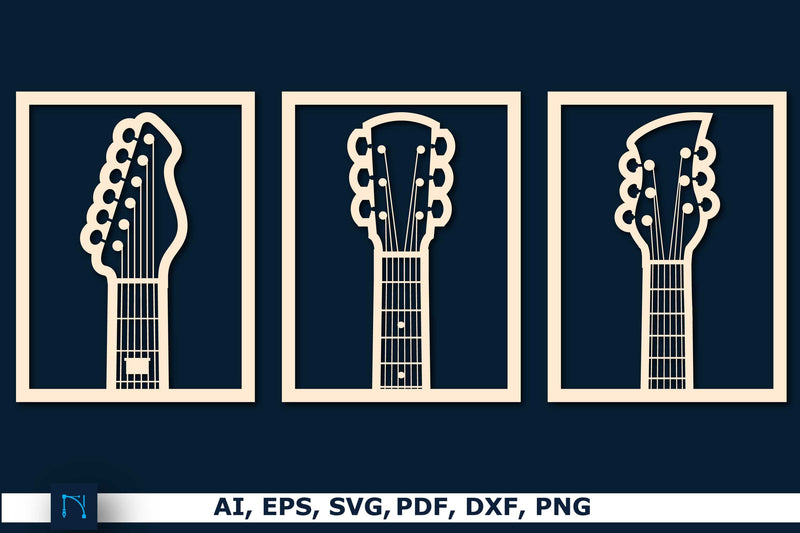 laser cut music Guitars decor SVG Bundle SVG MD JOYNAL ABDIN 