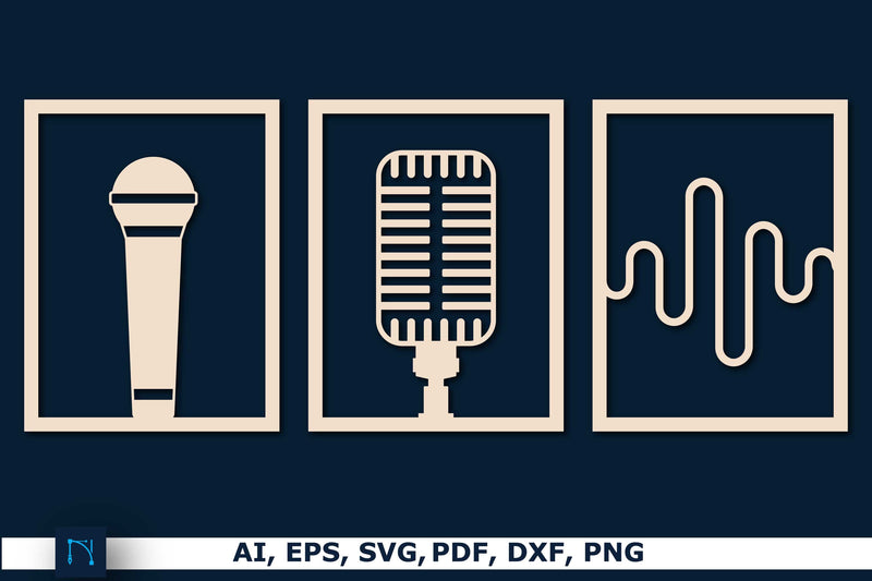 laser cut musical element decor SVG set SVG MD JOYNAL ABDIN 