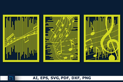 laser cut musical notes melody SVG set SVG MD JOYNAL ABDIN 