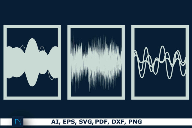 laser cut musical Sound waves SVG Bundle SVG MD JOYNAL ABDIN 