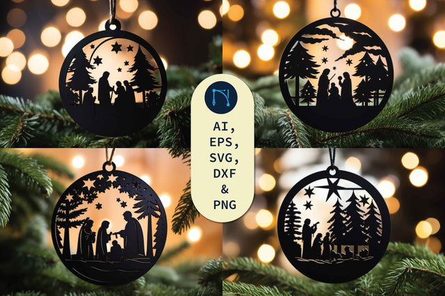 Laser Cut Nativity Christmas Ornament SVG Bundle SVG MD JOYNAL ABDIN 