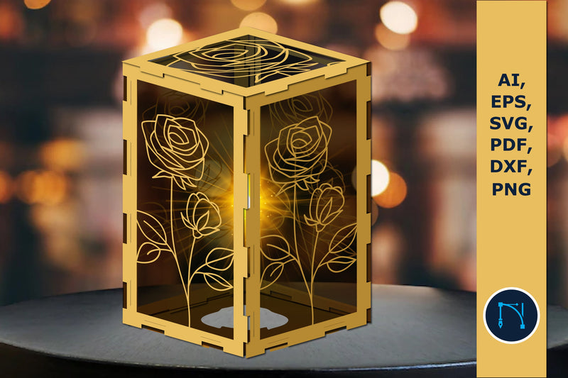 Laser-cut Rose candle holder cutting SVG SVG MD JOYNAL ABDIN 