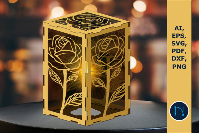 Laser-cut Rose candle holder cutting SVG SVG MD JOYNAL ABDIN 