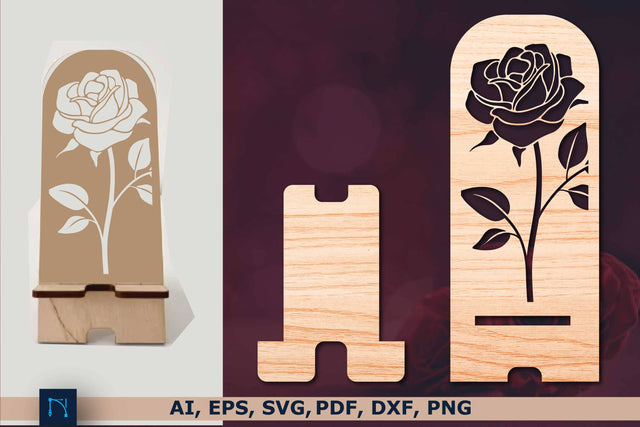laser cut Rose Cell Phone Stand SVG SVG MD JOYNAL ABDIN 