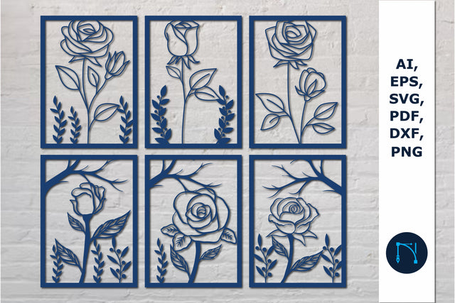 laser cut rose decor SVG cut file bundle SVG MD JOYNAL ABDIN 