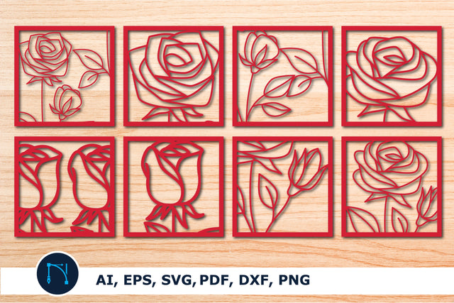 laser cut rose decor SVG cut file bundle SVG MD JOYNAL ABDIN 