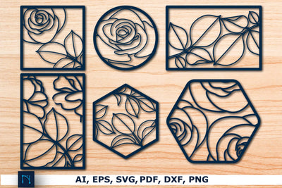 Laser-cut Rose wall decor SVG Bundle SVG MD JOYNAL ABDIN 