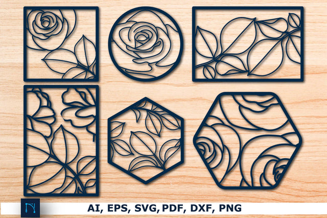 Laser-cut Rose wall decor SVG Bundle SVG MD JOYNAL ABDIN 