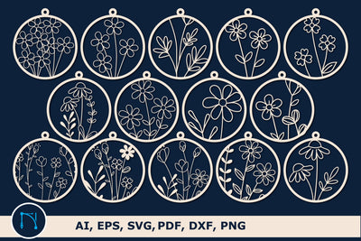 laser cut Round floral Earring bundle SVG MD JOYNAL ABDIN 
