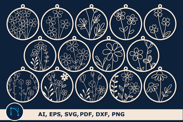 laser cut Round floral Earring bundle SVG MD JOYNAL ABDIN 