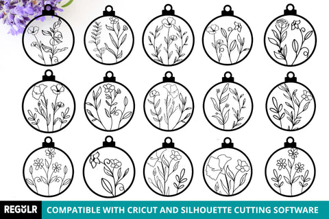 Laser Cut Round Floral Earring svg Bundle SVG Regulrcrative 