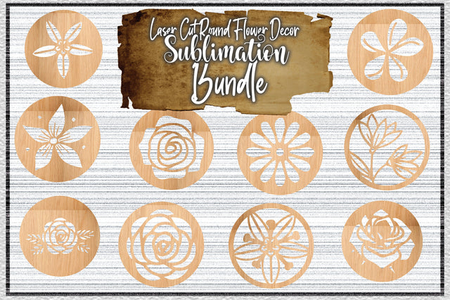 laser cut Round flower decor SVG Bundle SVG Creativeart88 