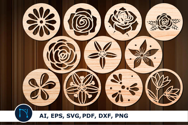 laser cut Round flower decor SVG bundle SVG MD JOYNAL ABDIN 