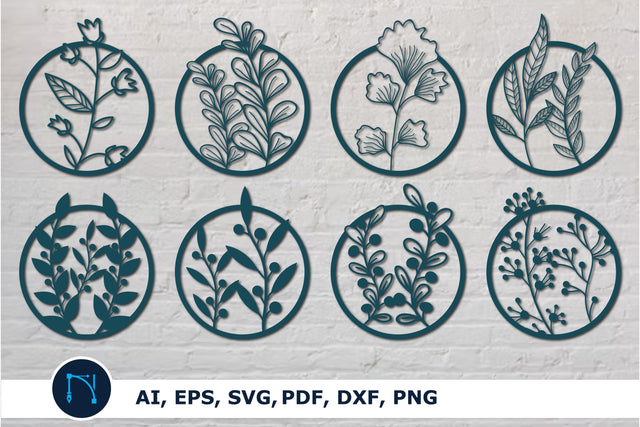 laser cut Round Panels Floral SVG bundle SVG MD JOYNAL ABDIN 