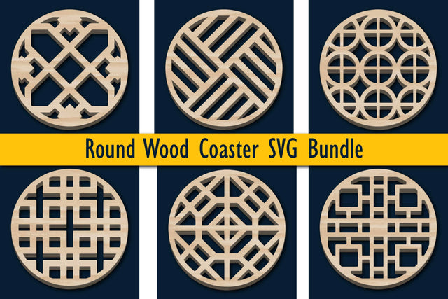 Laser-cut Round Wood Coaster SVG Bundle SVG MD JOYNAL ABDIN 