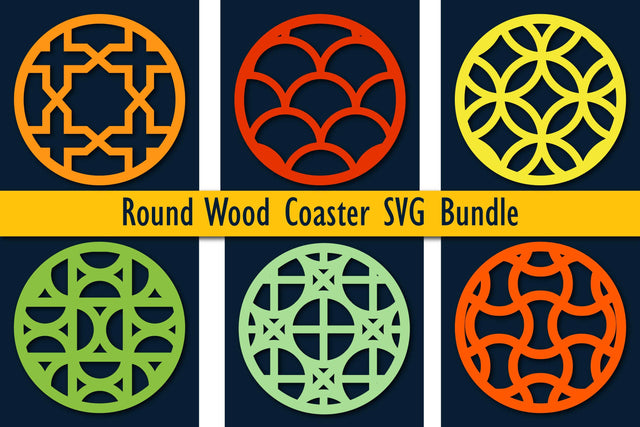 Laser-cut Round Wood Coaster SVG Bundle SVG MD JOYNAL ABDIN 