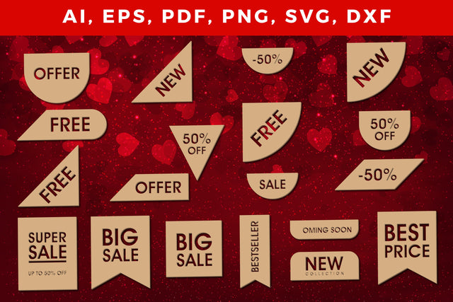 laser cut sale/offers banner/badge SVG. new collection offers. labels or badges. banners for adwertising SVG MD JOYNAL ABDIN 