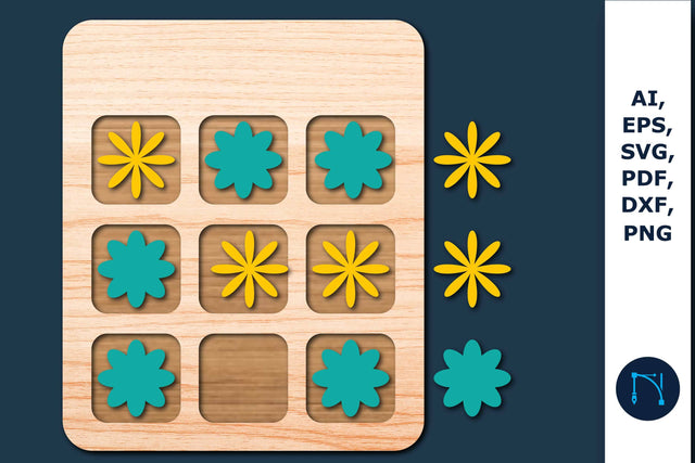 Laser cut Shape Tic Tac Toe Game SVG SVG MD JOYNAL ABDIN 