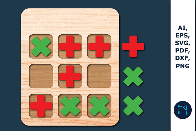 Laser cut Shape Tic Tac Toe Game SVG SVG MD JOYNAL ABDIN 