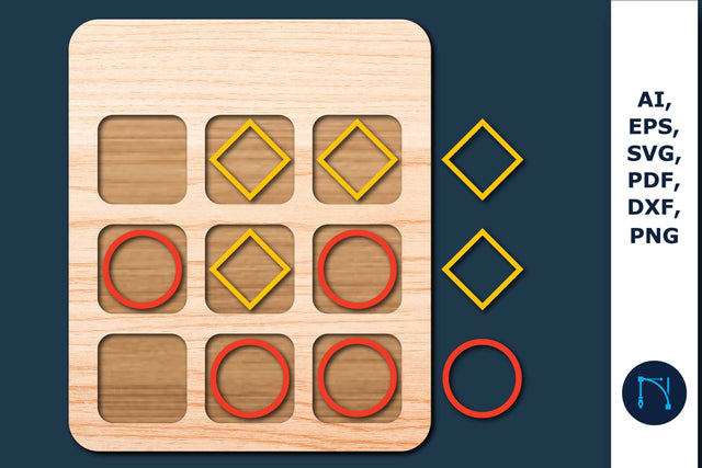 Laser cut Shape Tic Tac Toe Game SVG SVG MD JOYNAL ABDIN 