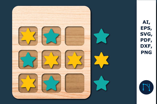 Laser cut Shape Tic Tac Toe Game SVG SVG MD JOYNAL ABDIN 