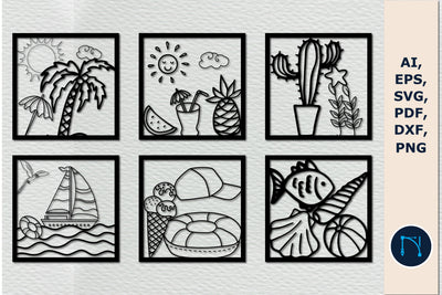 laser cut summer wall decor SVG bundle SVG MD JOYNAL ABDIN 